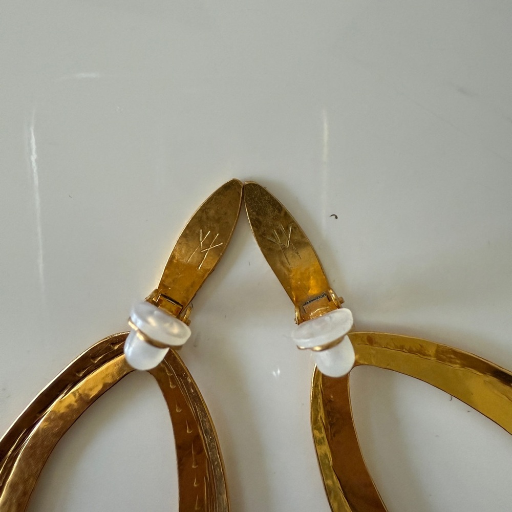 HERVE VAN DER STRAETEN Gold Plated Clip-On Earrings - Picture 4 of 4